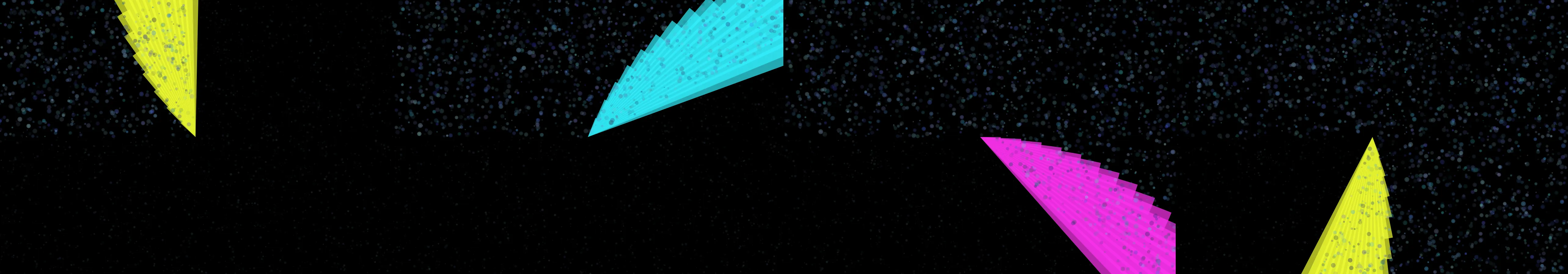 four frames from a lighthouse beam sweeping over drifting fog under a synthetic pointer