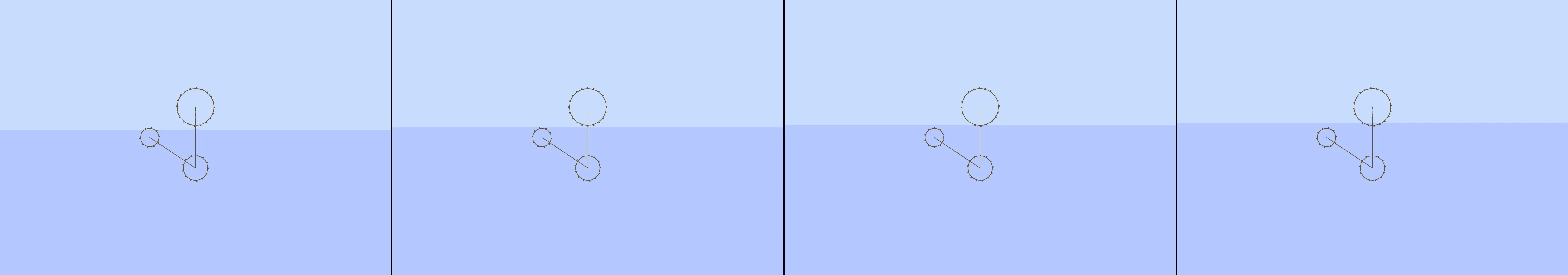 four frames from ice melting quickly a complex gearing mechanism converting speed to power water coming to a boil under a synthetic pointer