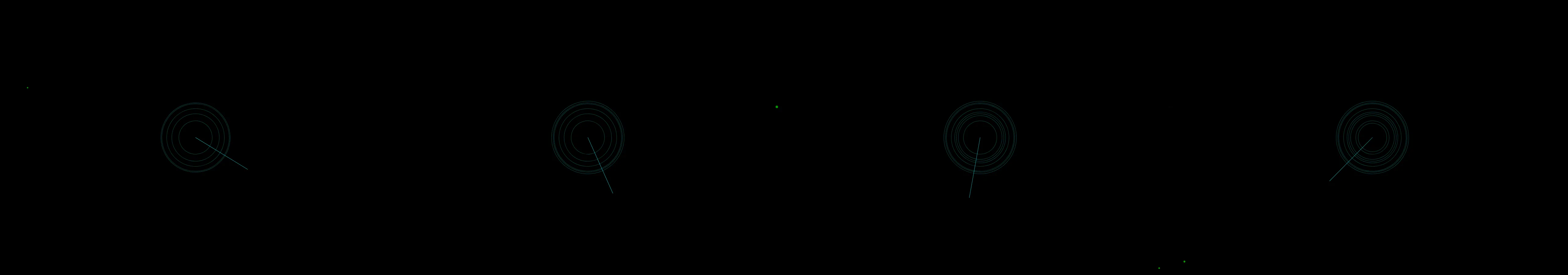 four frames from radar images under a synthetic pointer