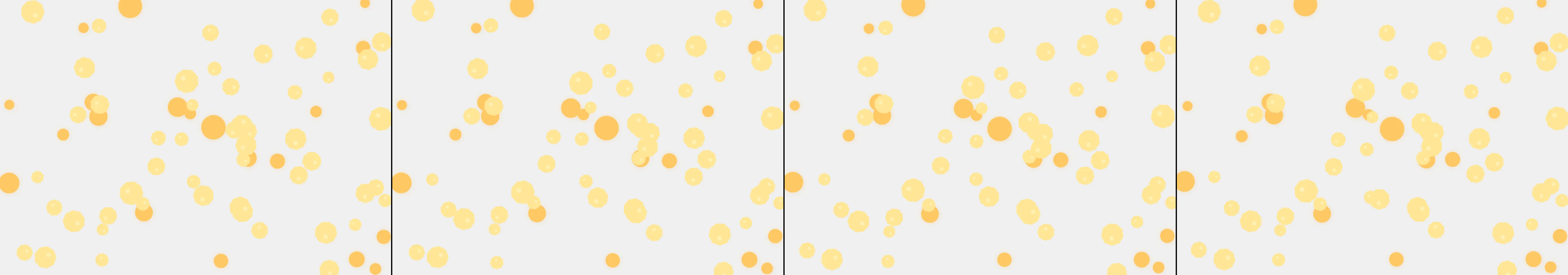 four frames from macaroni and cheese under a synthetic pointer