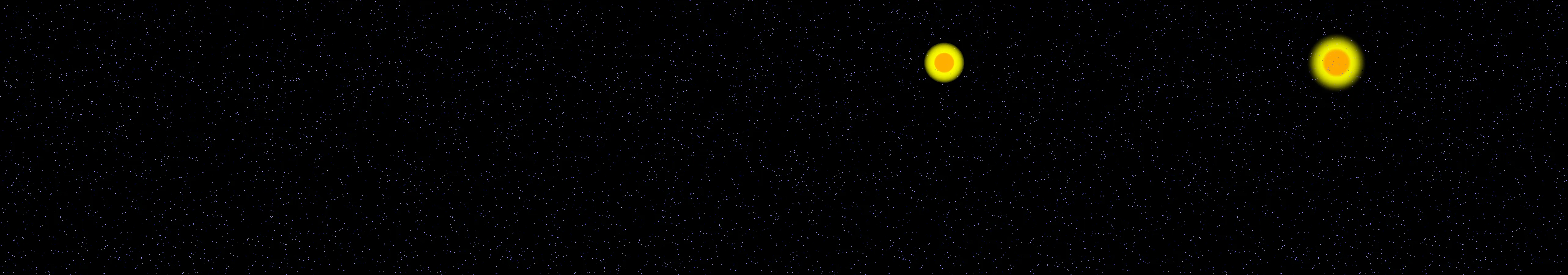 four frames from a starscape with twinkling effects, the blur of the Milky Way, and the occasional supernova under a synthetic pointer