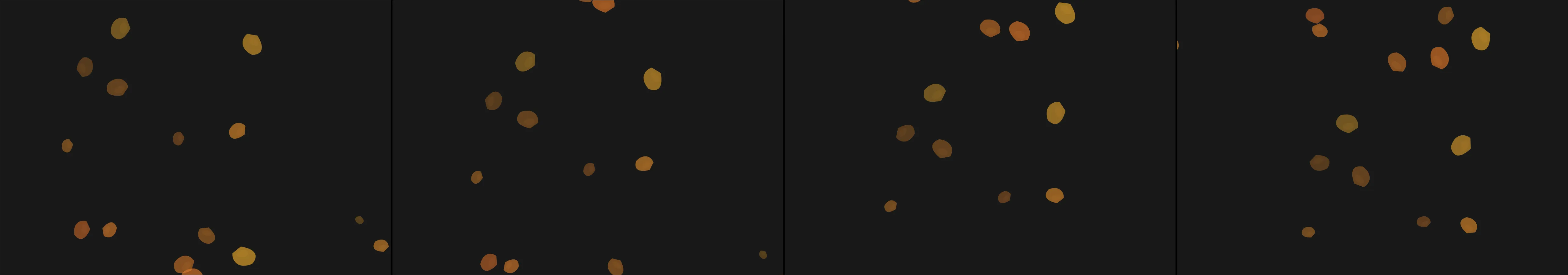 four frames from a galloping horse under a synthetic pointer