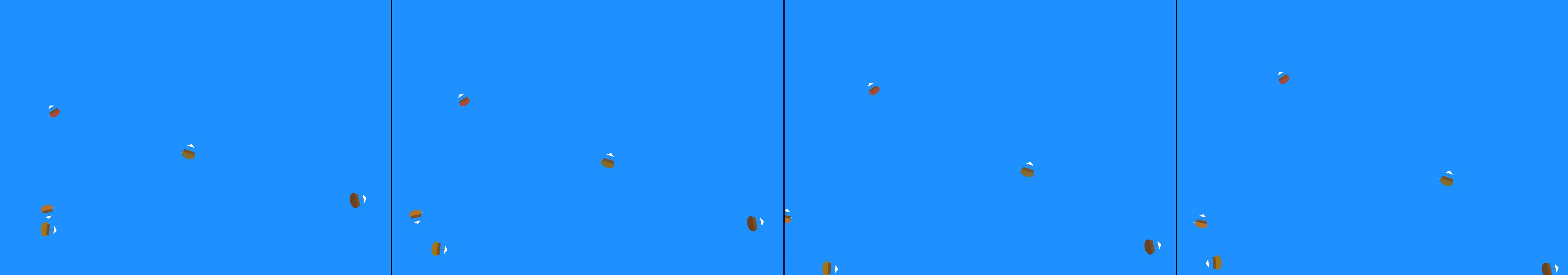 four frames from Ship of fools, sail away from me under a synthetic pointer
