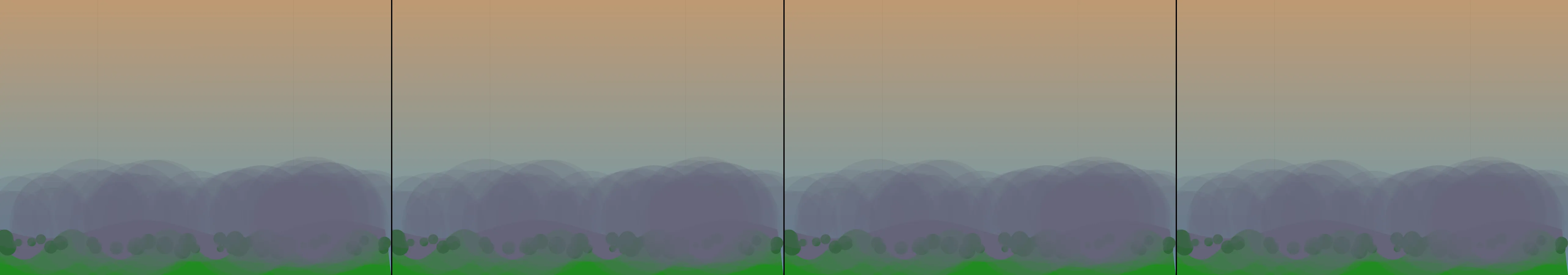 four frames from recreate the famous Window 95 desktop background under a synthetic pointer