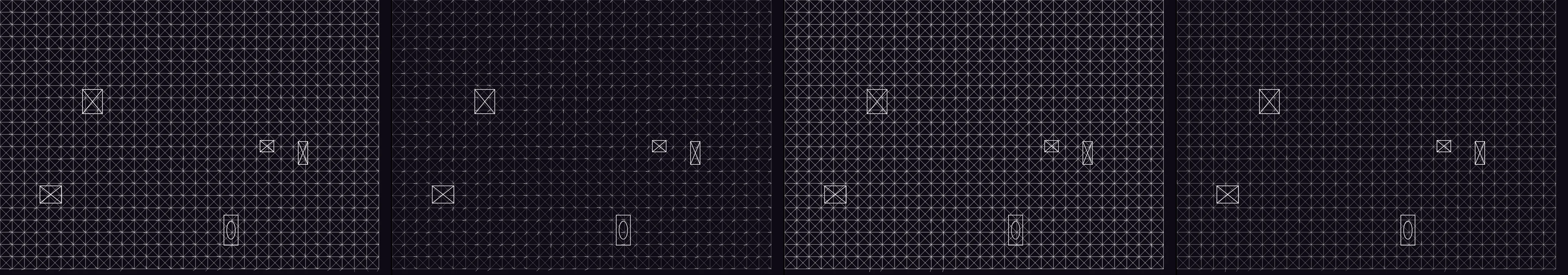 four frames from Draw what people learn at Parsons School of Design under a synthetic pointer