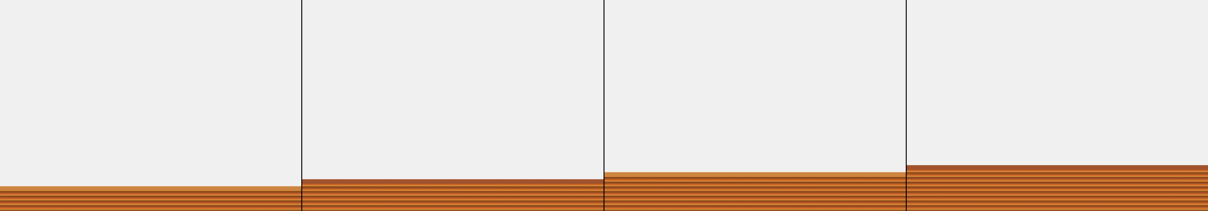 four frames from a sweater being knit under a synthetic pointer