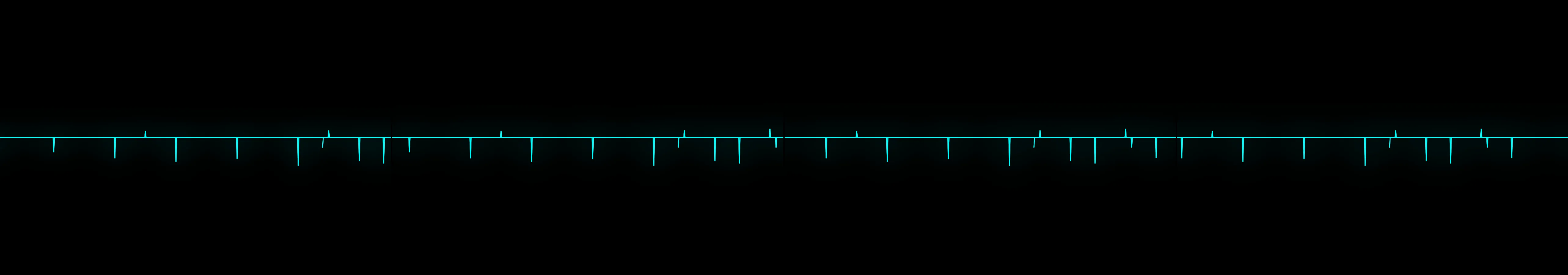 four frames from EKG patterns under a synthetic pointer