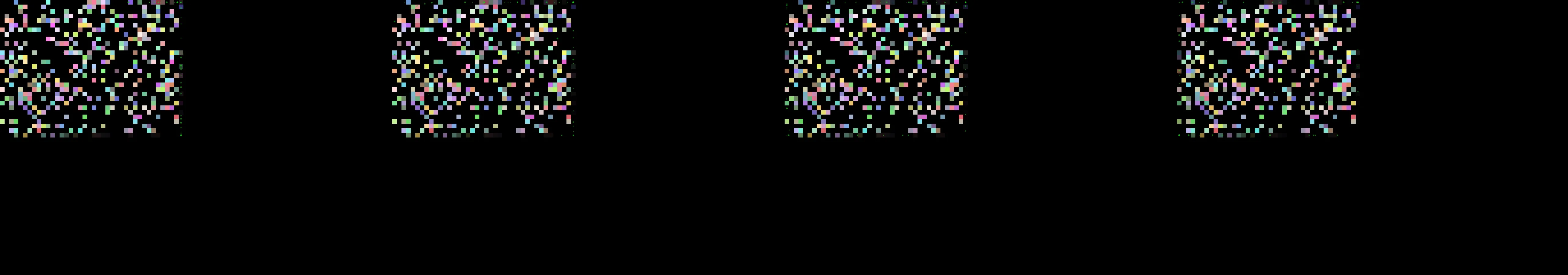 four frames from moss slowly reclaiming a grid of abandoned pixels under a synthetic pointer