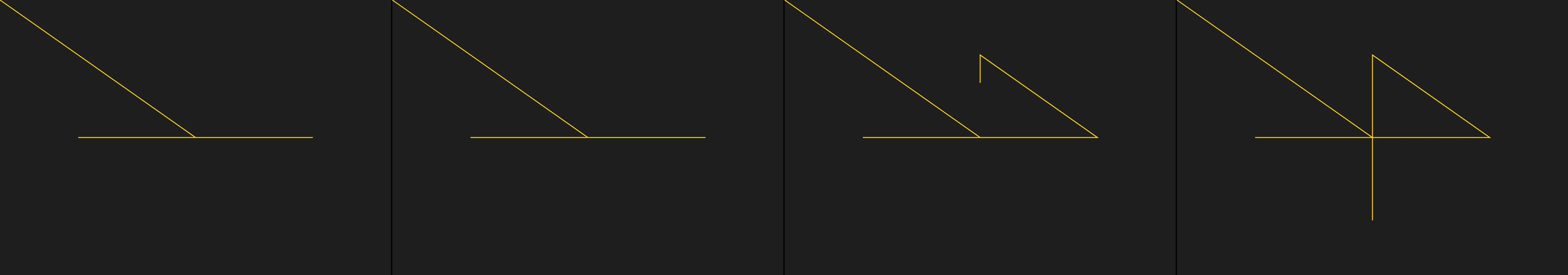 four frames from a sewing machine stitching a seam that follows your cursor under a synthetic pointer