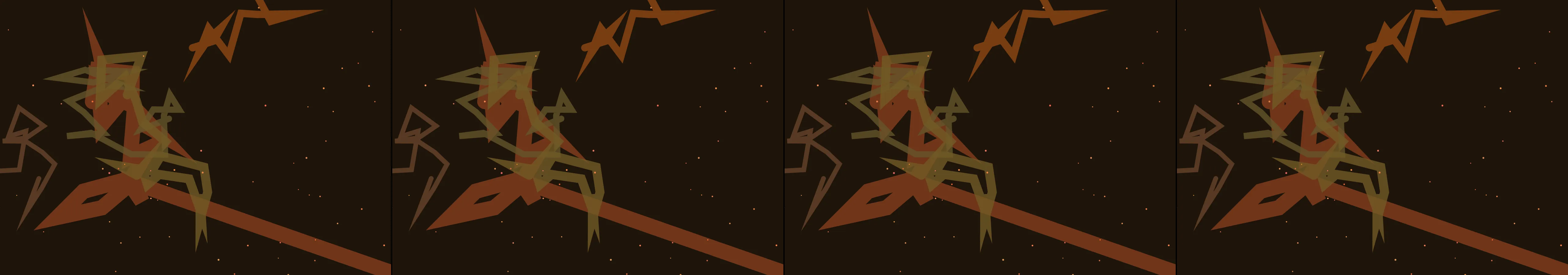 four frames from an ant colony digging tunnels toward wherever you last clicked under a synthetic pointer