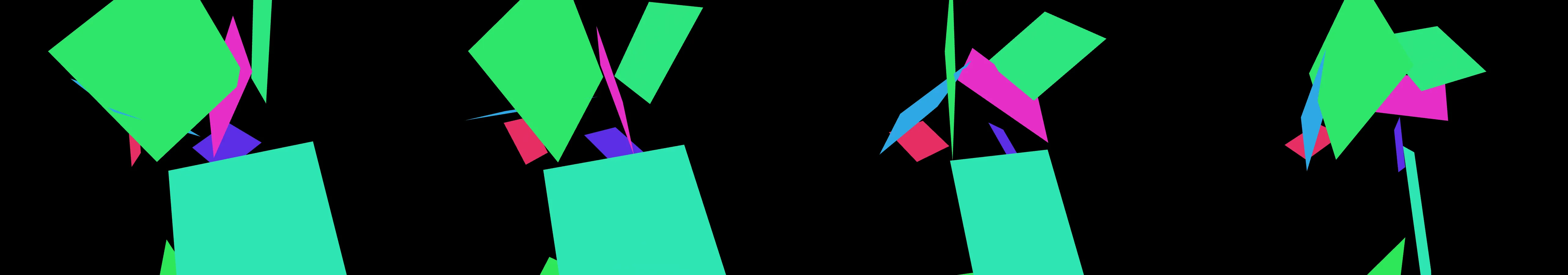 four frames from an origami crane folding and unfolding itself forever under a synthetic pointer