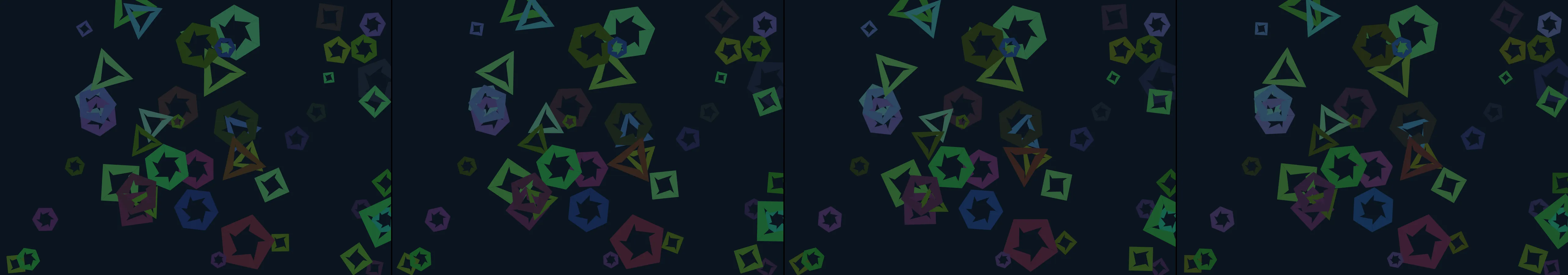 four frames from a coral reef bleaching and slowly recovering its color under a synthetic pointer