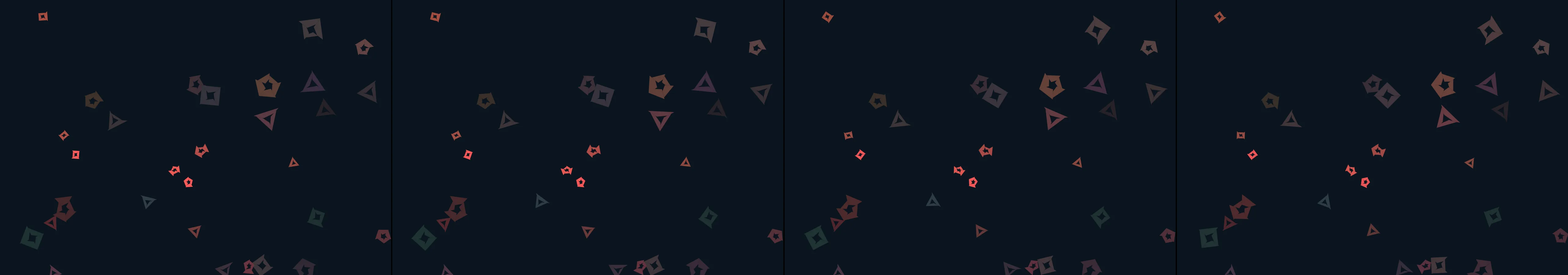 four frames from a coral reef bleaching and slowly recovering its color under a synthetic pointer