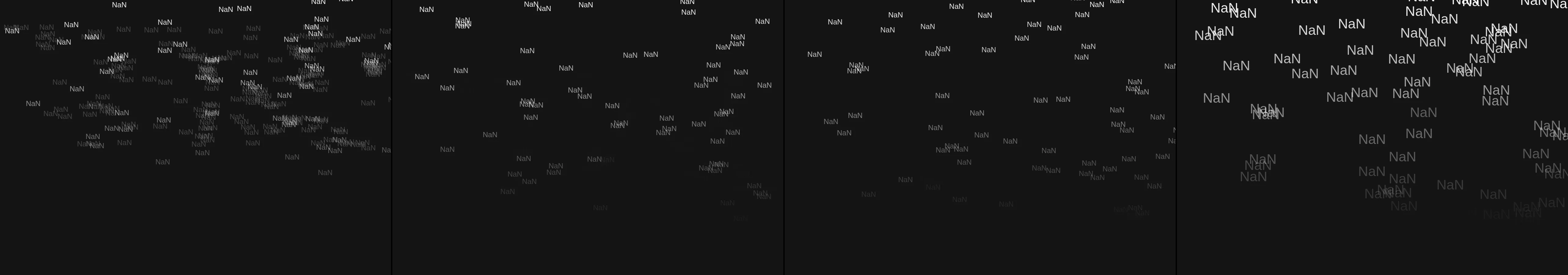 four frames from letters of the alphabet falling like snow and drifting into words under a synthetic pointer