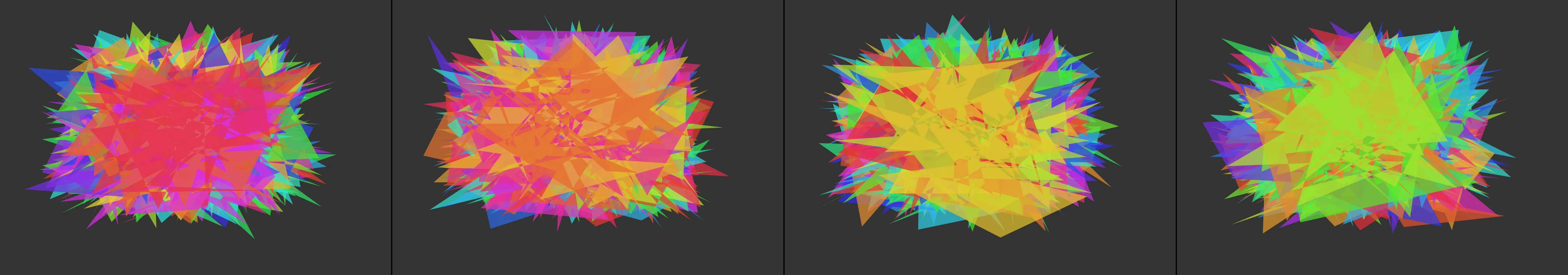 four frames from dancing bears under a synthetic pointer