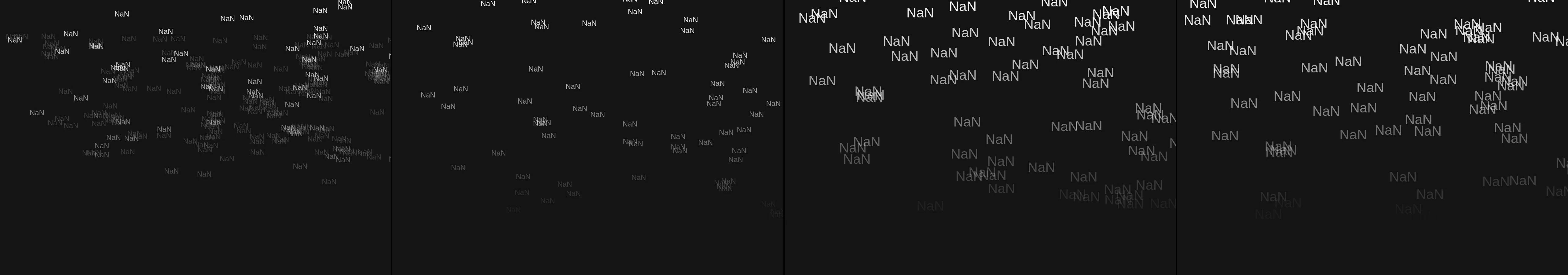 four frames from letters of the alphabet falling like snow and drifting into words under a synthetic pointer