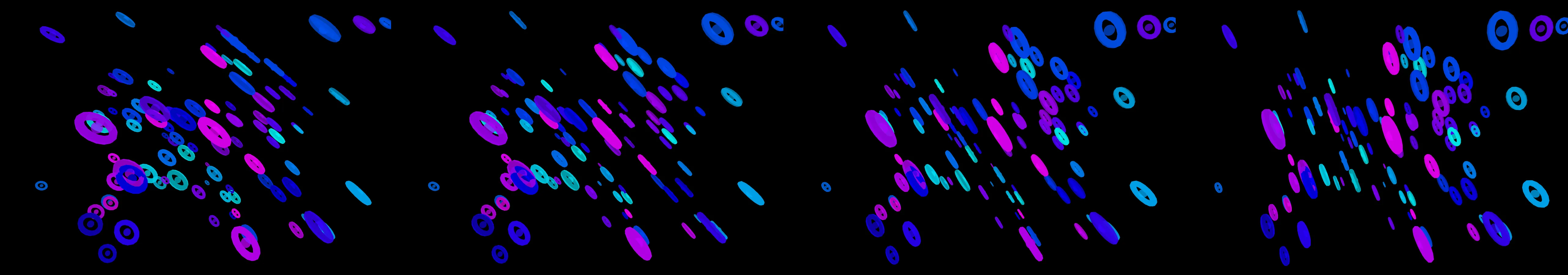 four frames from androids dreaming of electric sheep under a synthetic pointer