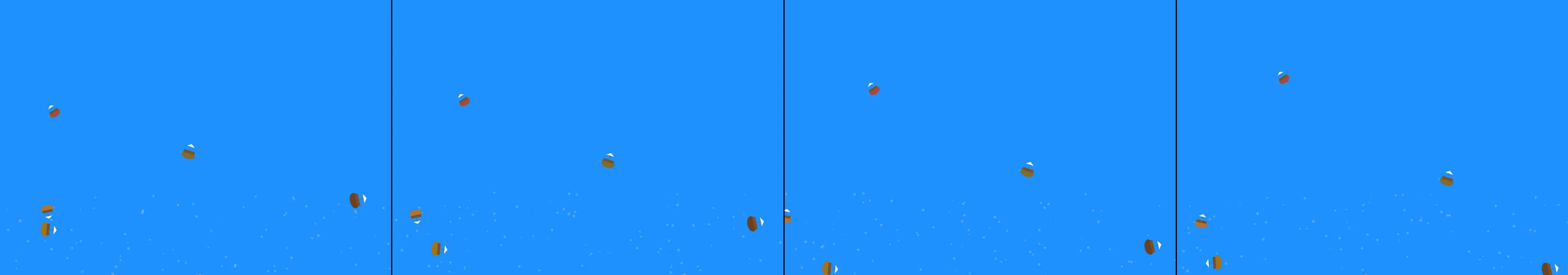 four frames from Ship of fools, sail away from me under a synthetic pointer