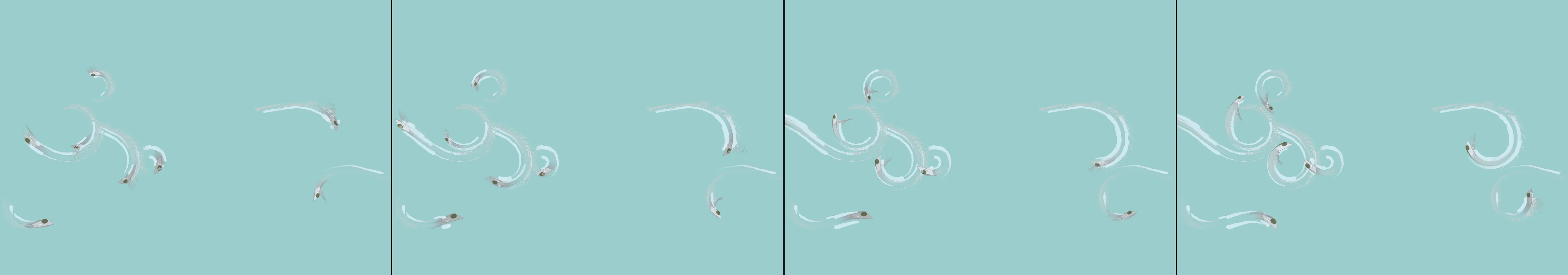 four frames from Ship of fools, sail away from me under a synthetic pointer