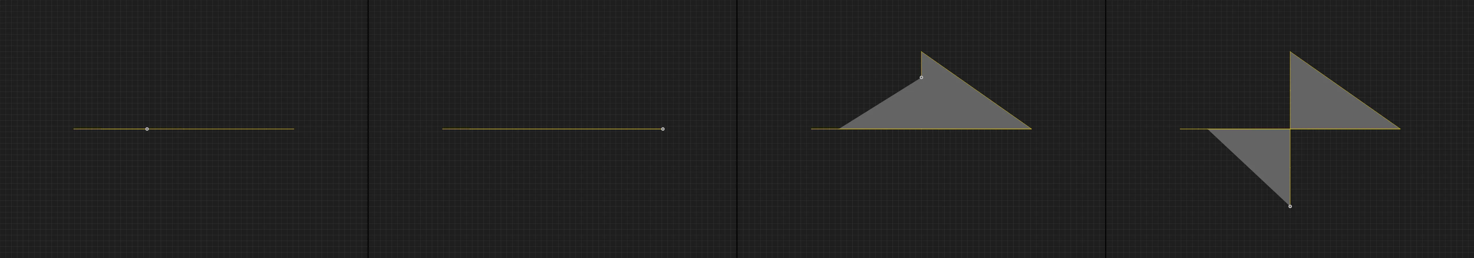four frames from a sewing machine stitching a seam that follows your cursor under a synthetic pointer