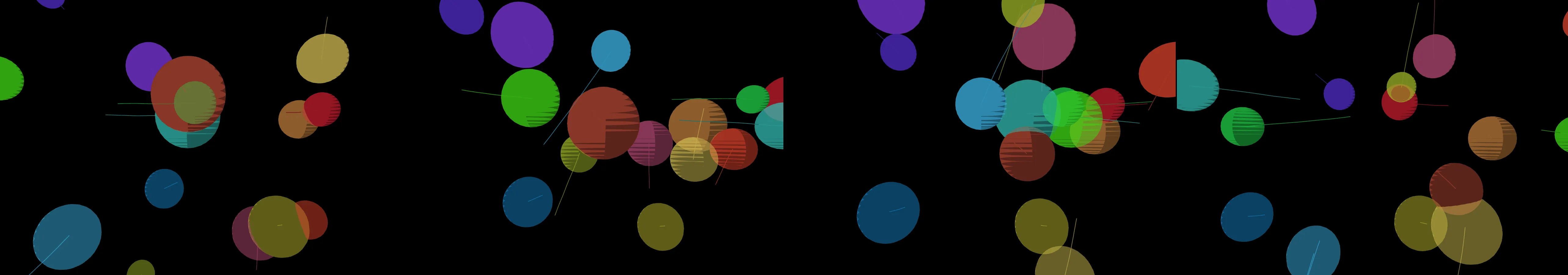 four frames from a lava lamp in zero gravity under a synthetic pointer
