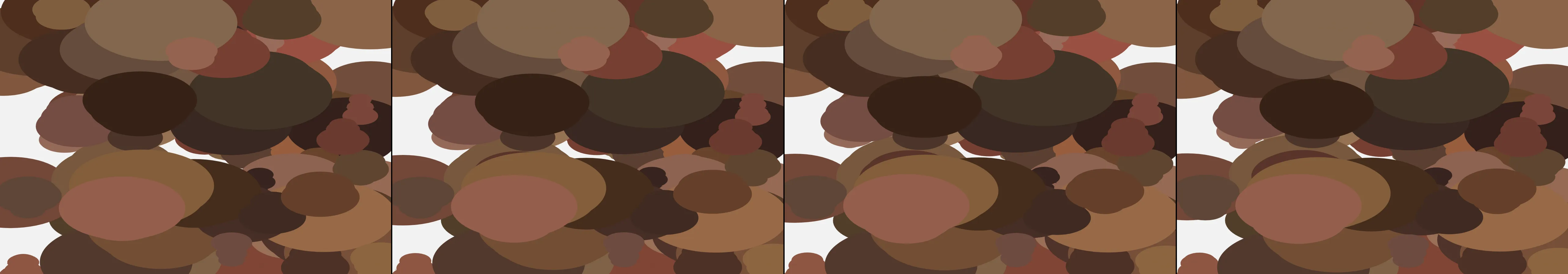 four frames from sand dunes migrating across the screen over a thousand years under a synthetic pointer