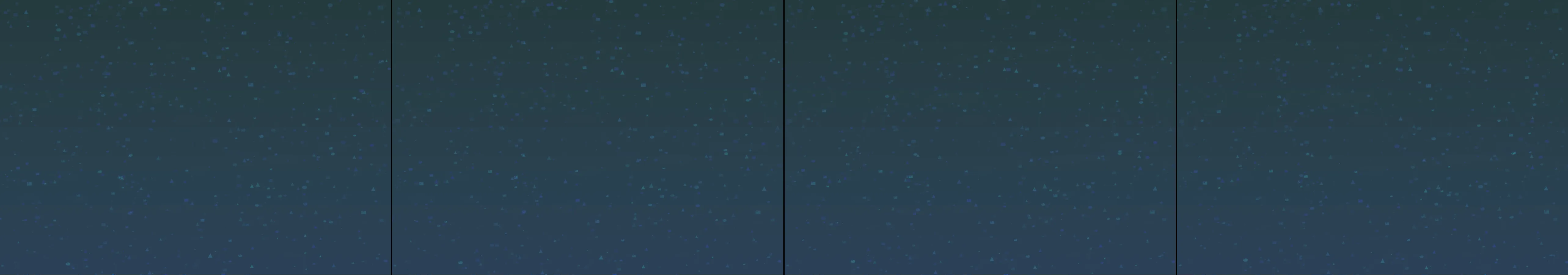 four frames from a fishbowl seen from the fish's point of view under a synthetic pointer