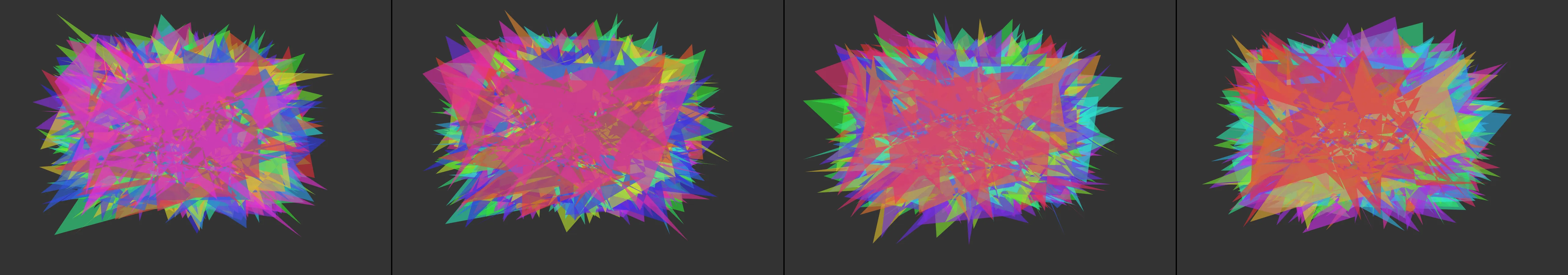 four frames from dancing bears under a synthetic pointer