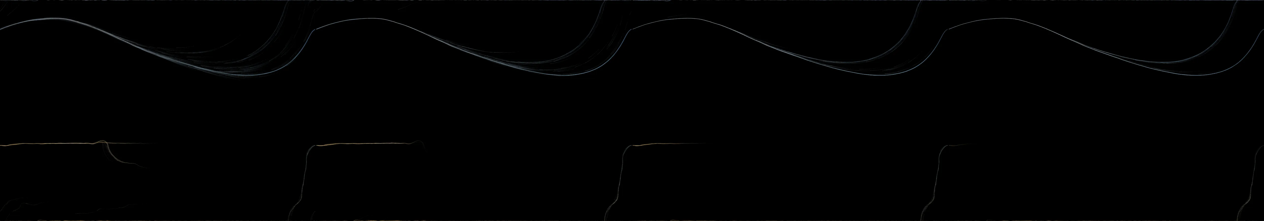 four frames from Chromatic Streams: Load a photograph from the web. Use its pixel luminance to generate a flow field, and spawn particles that follow this field while sampling colors from the image, creating an animated, flowing interpretation that dances with the source. under a synthetic pointer