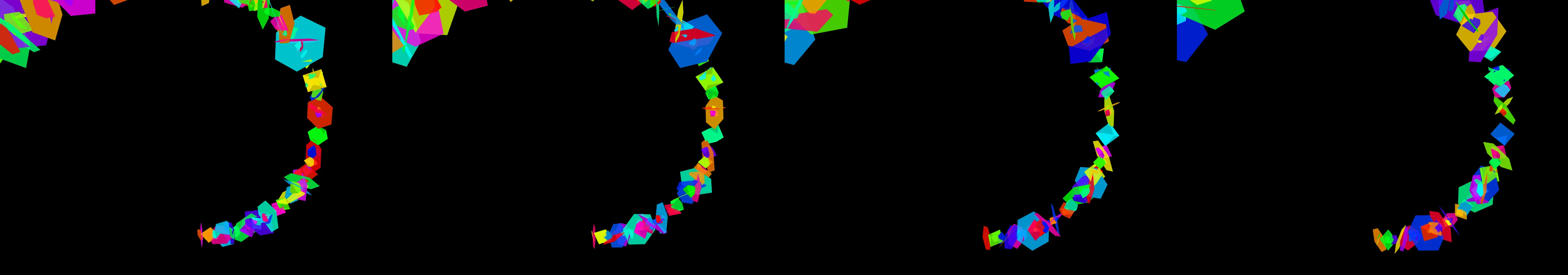 four frames from skatepark music video under a synthetic pointer
