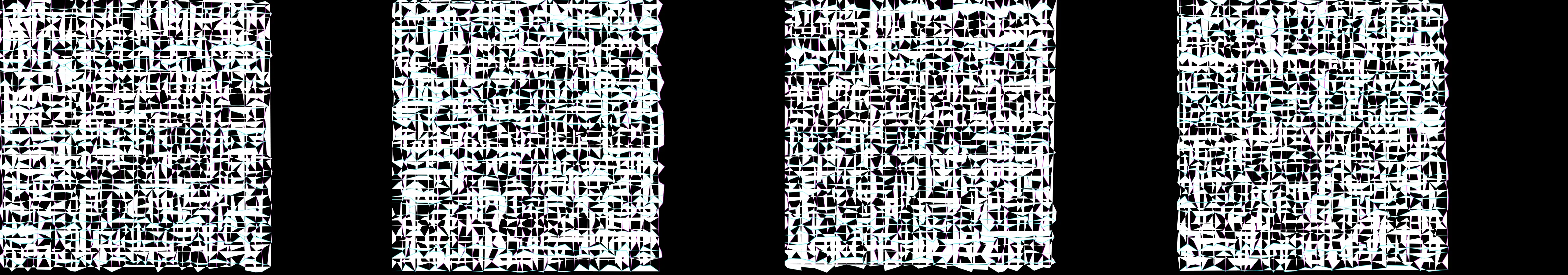 four frames from supergraphics from 1984 under a synthetic pointer