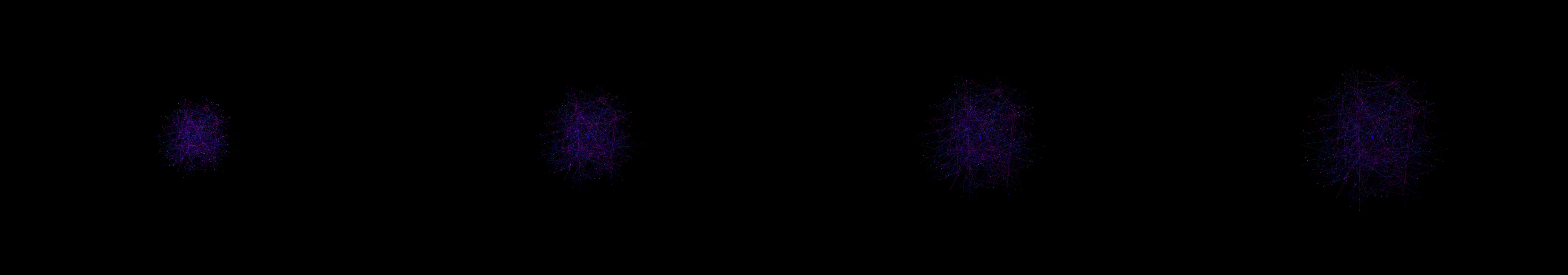 four frames from radar images under a synthetic pointer