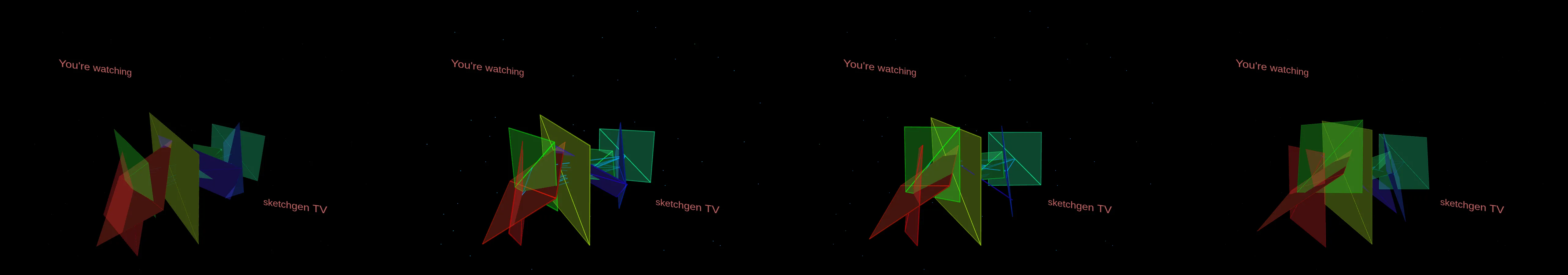 four frames from a broadcast graphics package for a TV network in 2013 under a synthetic pointer