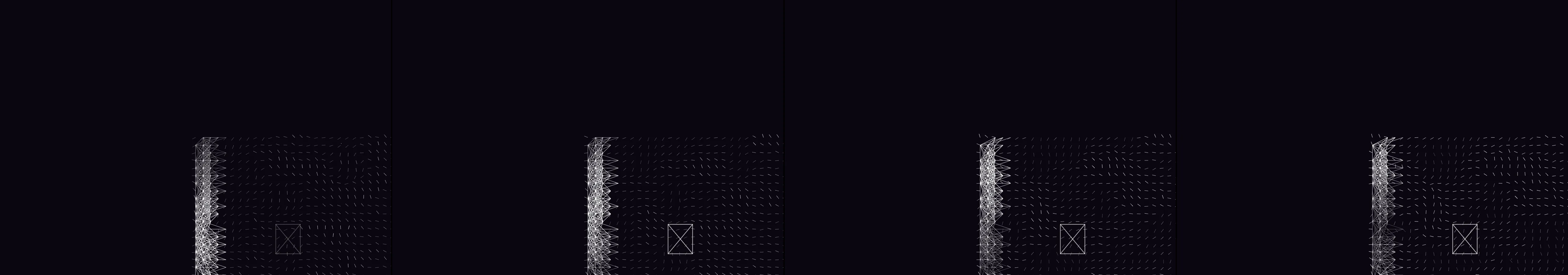 four frames from Draw what people learn at Parsons School of Design under a synthetic pointer