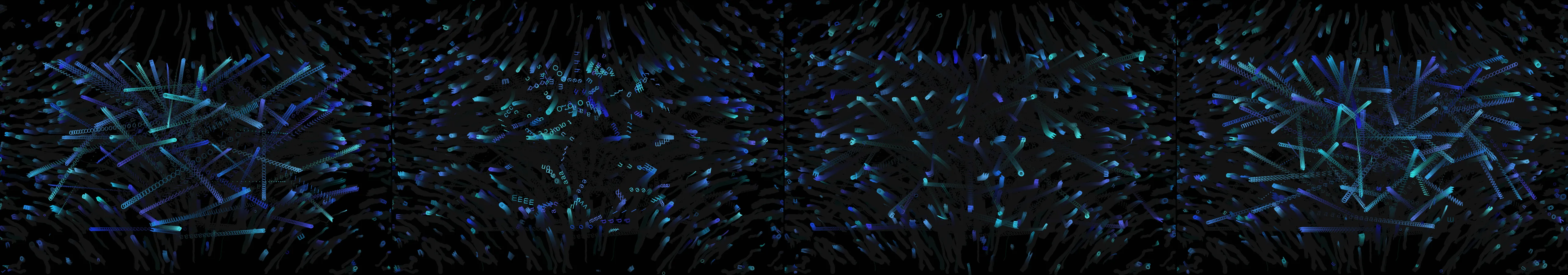 four frames from read Finnegan's Wake by James Joyce and then create an interactive sketch that interprets the text under a synthetic pointer