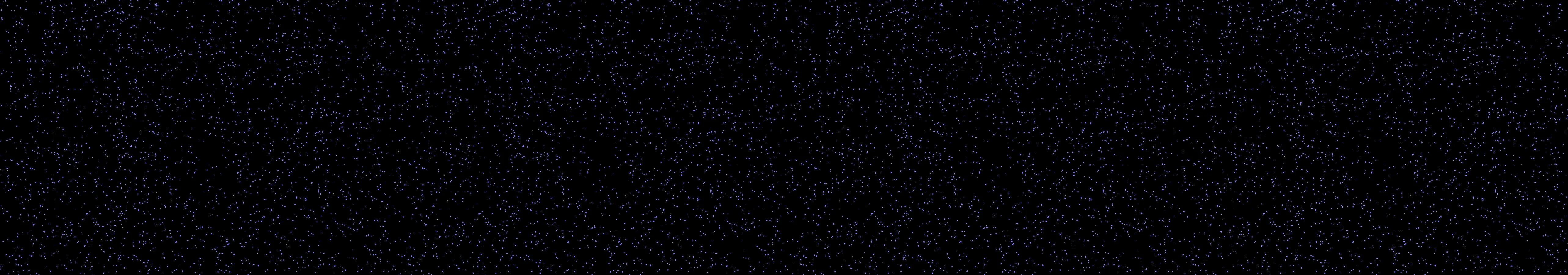 four frames from a starscape with twinkling effects, the blur of the Milky Way, and the occasional supernova under a synthetic pointer
