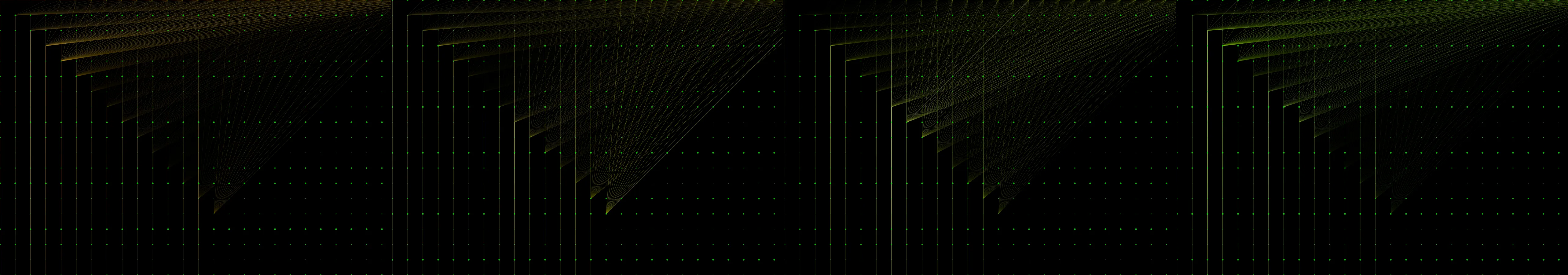 four frames from flyover: is it a motherboard or is it an aerial view of warehouses and factories under a synthetic pointer