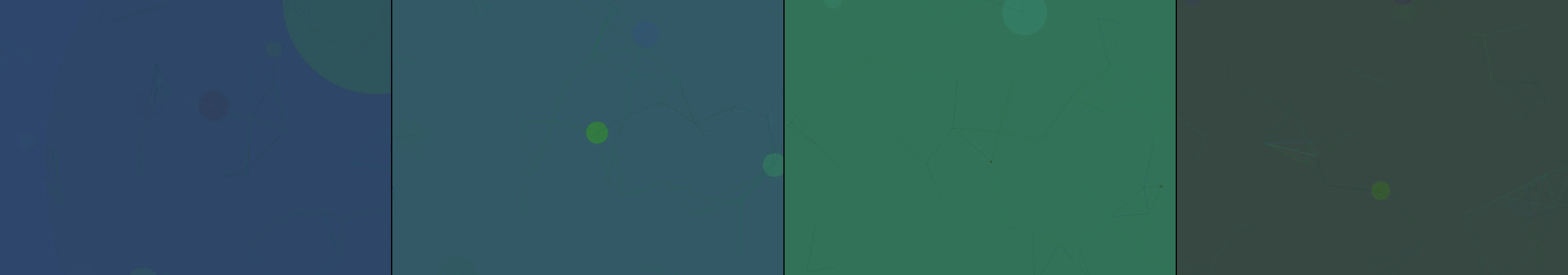 four frames from alternating patterns of oscillation and homeostasis evoked with color and form, continuously morphing under a synthetic pointer
