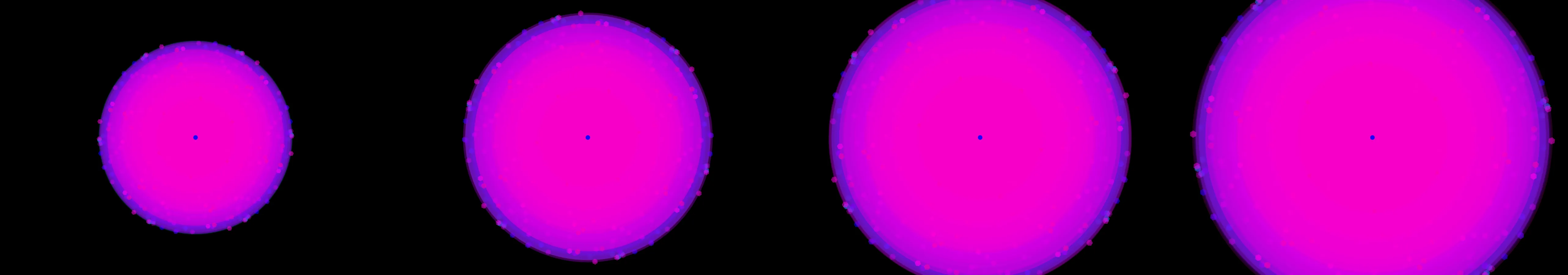 four frames from radar images under a synthetic pointer
