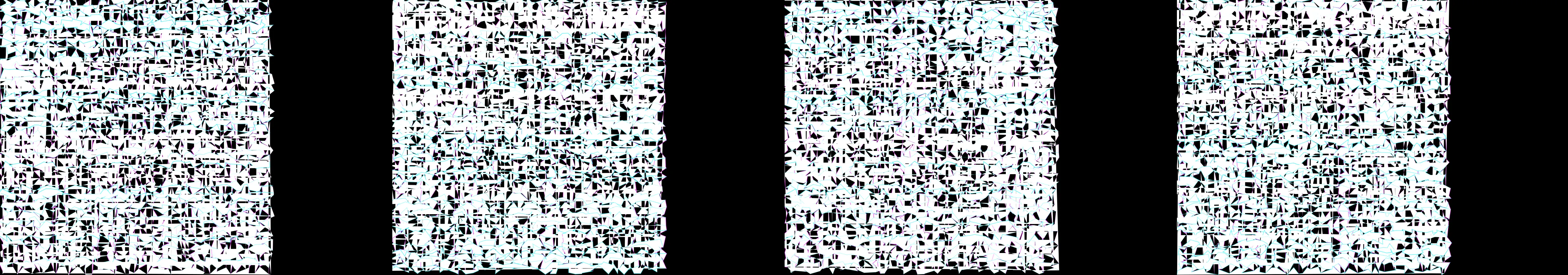 four frames from supergraphics from 1984 under a synthetic pointer