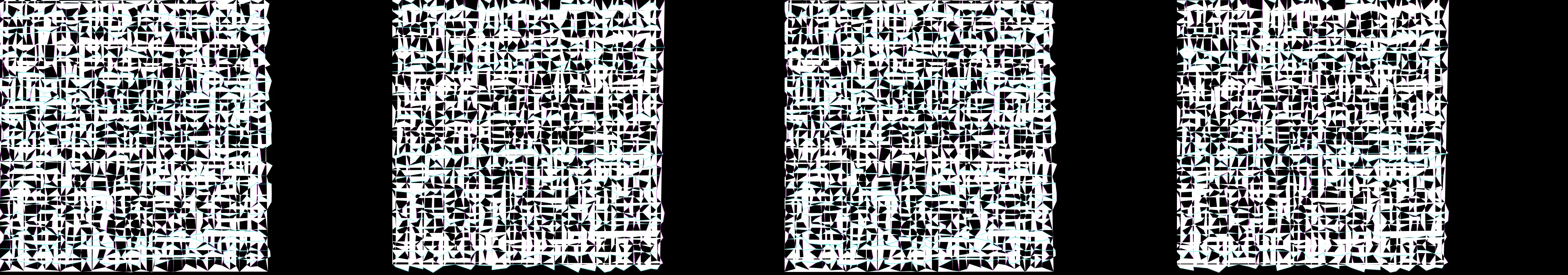 four frames from supergraphics from 1984 under a synthetic pointer