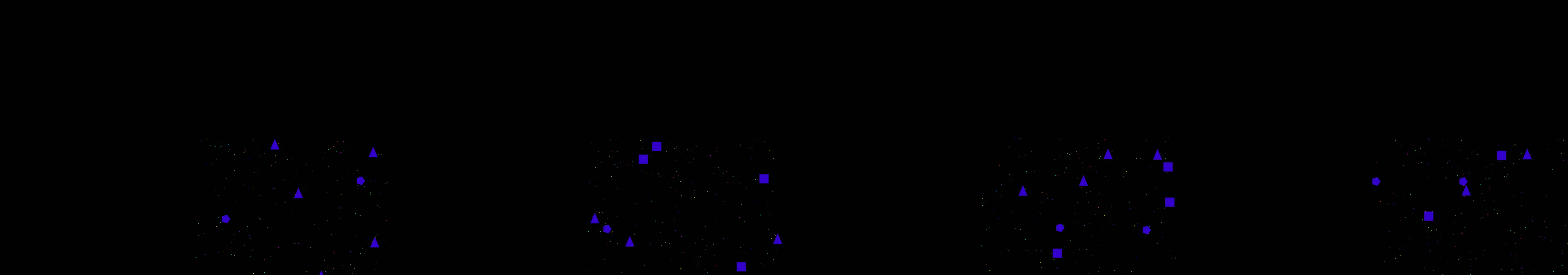 four frames from an image that only be New York City under a synthetic pointer