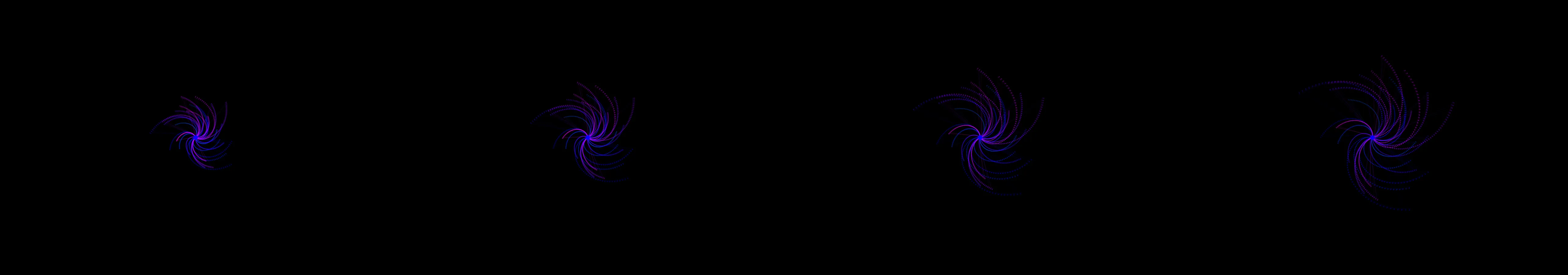 four frames from radar images under a synthetic pointer