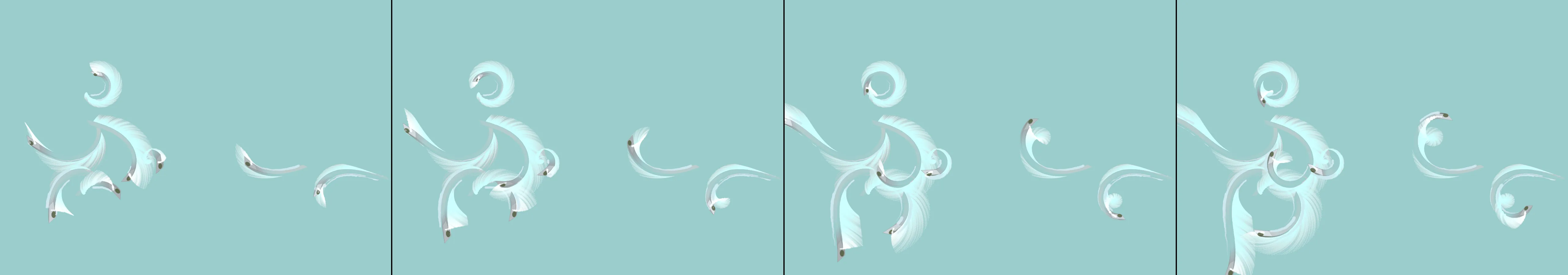 four frames from Ship of fools, sail away from me under a synthetic pointer