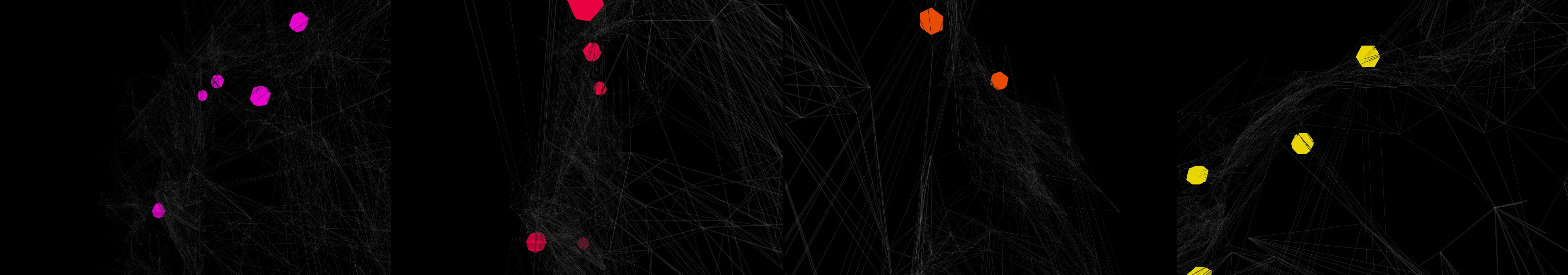 four frames from illustrate tensor flows inside the GPUs racked up inside a data center under a synthetic pointer