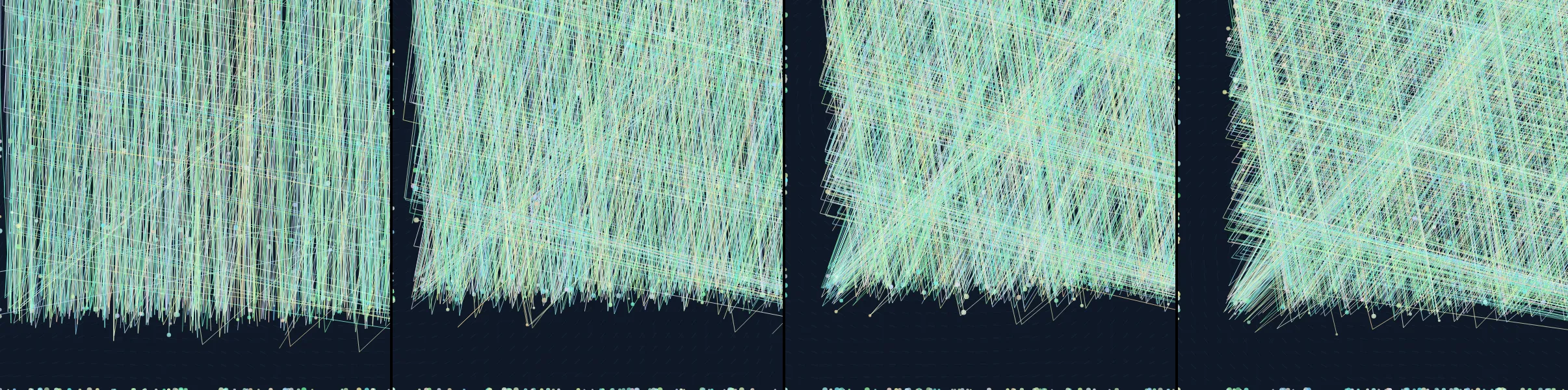 four frames from deep inside a cauldron of bacteria and microbes, but no circles allowed under a synthetic pointer
