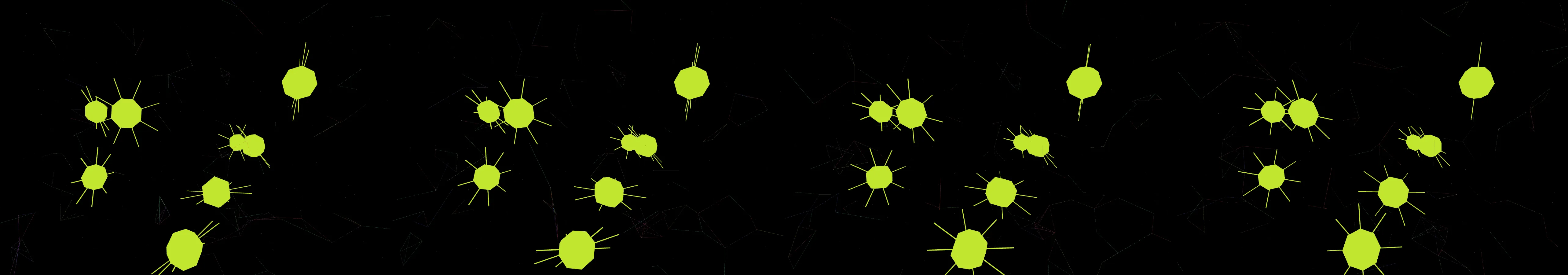 four frames from androids dreaming of electric sheep under a synthetic pointer