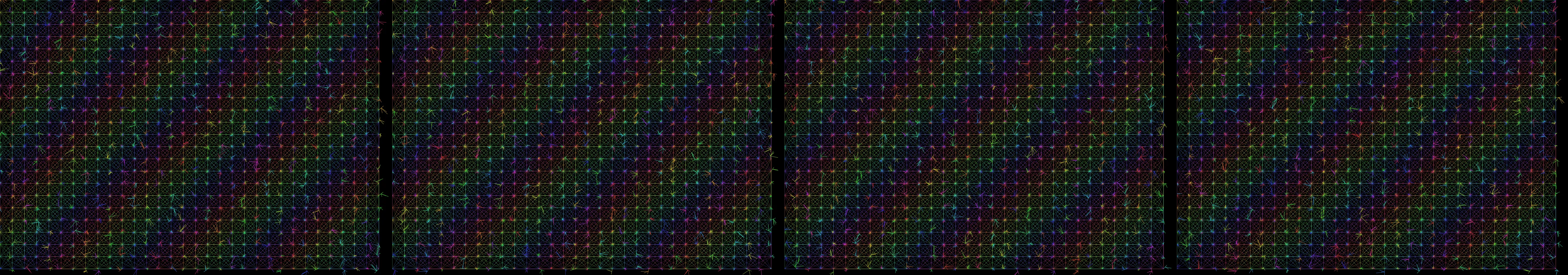 four frames from animate your interpretation of the song "A Love Supreme" by John Coltrane under a synthetic pointer