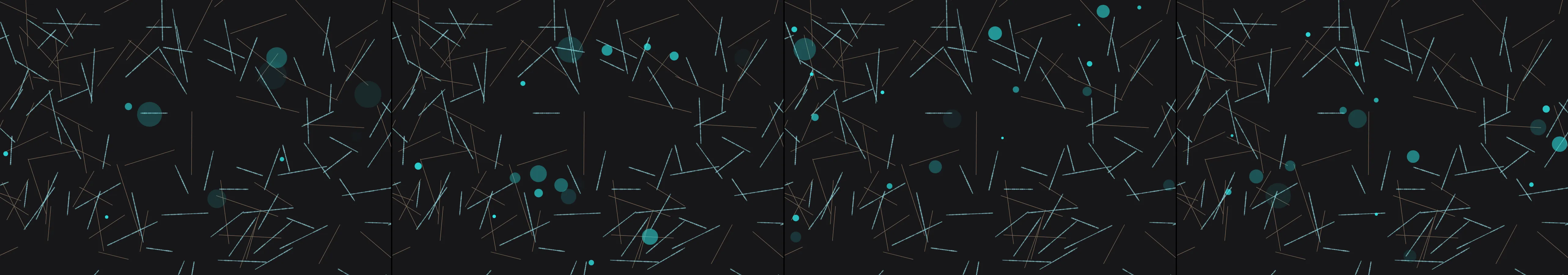 four frames from animate a live ant farm under a synthetic pointer