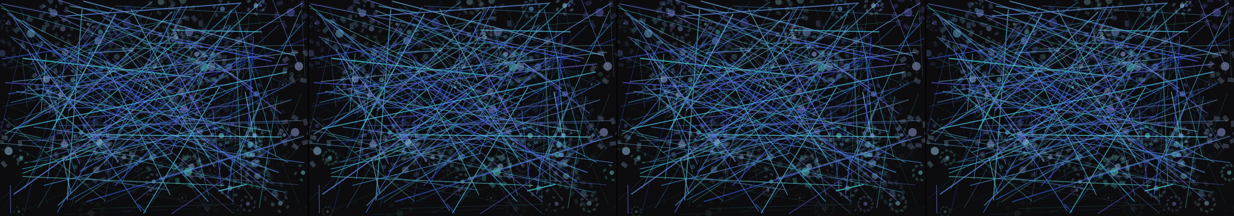 four frames from A slow grid of pale squares, each fading in and out on its own rhythm. under a synthetic pointer
